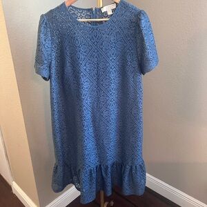 Michael Kors Navy Blue Eyelet Lace Dress